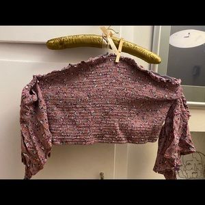 Mauve halter top cuffed sleeve halter for Festival